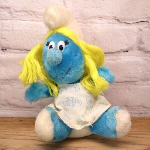 Wallace Berrie & Co. 9" Smurfette Plush Vintage 1980's